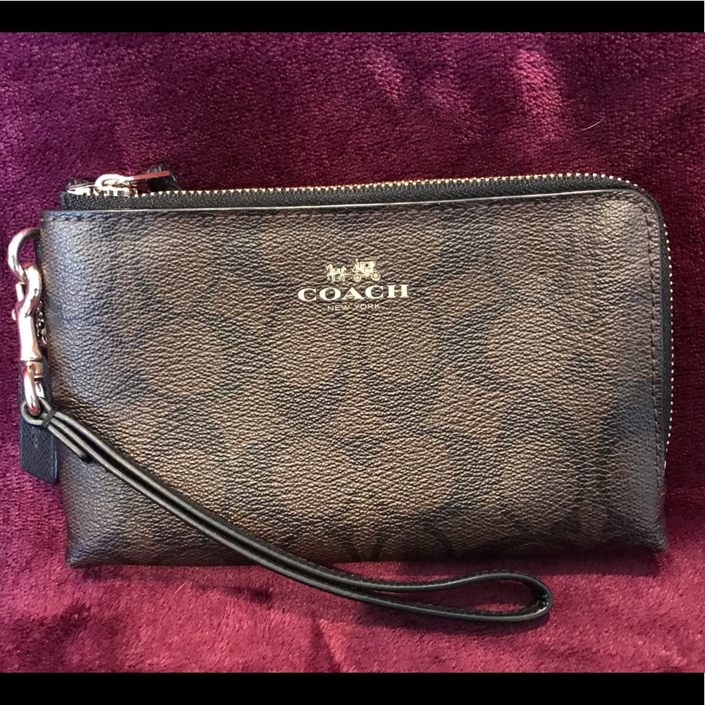 Coach Black/Brown Wristlet